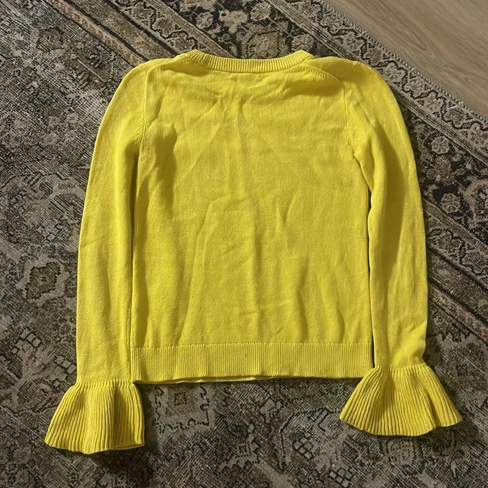 J. Crew Mustard Yellow Sweater Women’s Size XXS Crewneck Bell Sleeves